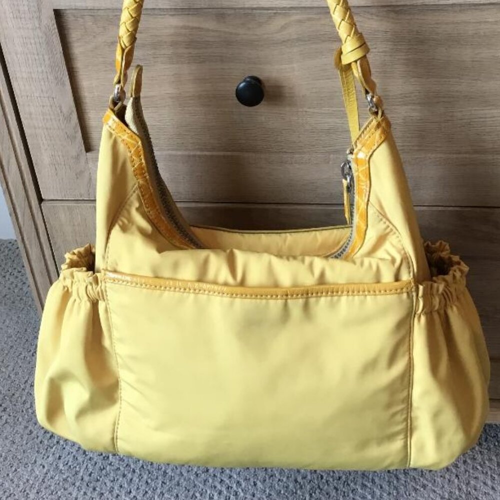 Brighton Yellow Shoulder Bag with Front Zipper Pockets - Picture 2 of 12